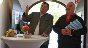 Landrat Anton Speer und Vorsitzender Arno Rauscher bei der Einweihung am 20.10.2023